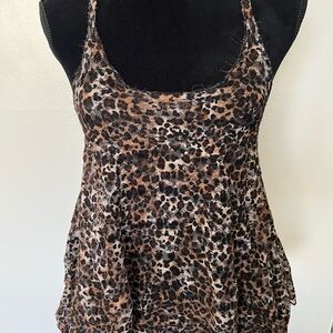 Vintage Heart Hips Brown and Black Camisole Fitted Tank Top